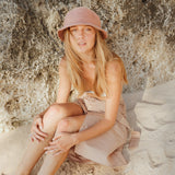 NALA Safari Jute Straw Hat, in Blush Pink - ourCommonplace