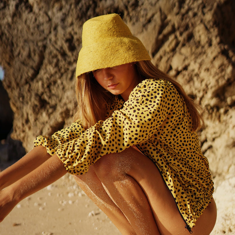 NAOMI Jute Bucket Hat, in Yellow - ourCommonplace