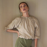 NORMA Recycled Ruffle Jacket, in Beige - ourCommonplace
