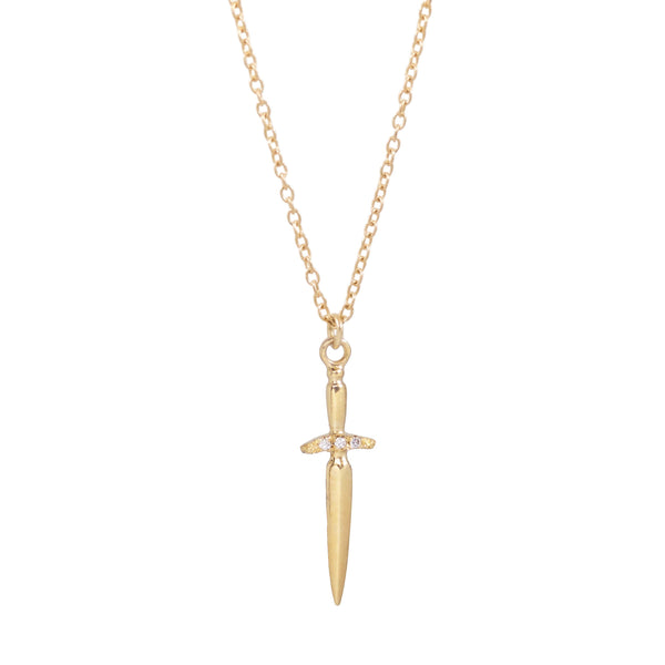 Pixie Dagger Necklace - 14k Yellow Gold - ourCommonplace