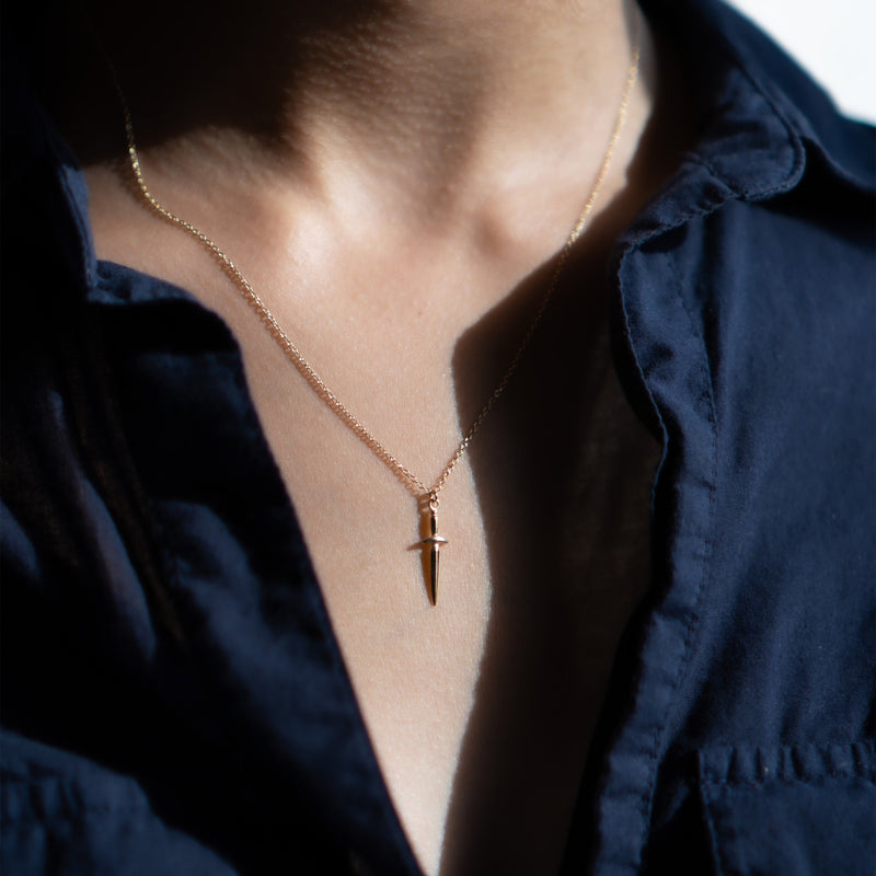 Pixie Dagger Necklace - 14k Yellow Gold - ourCommonplace