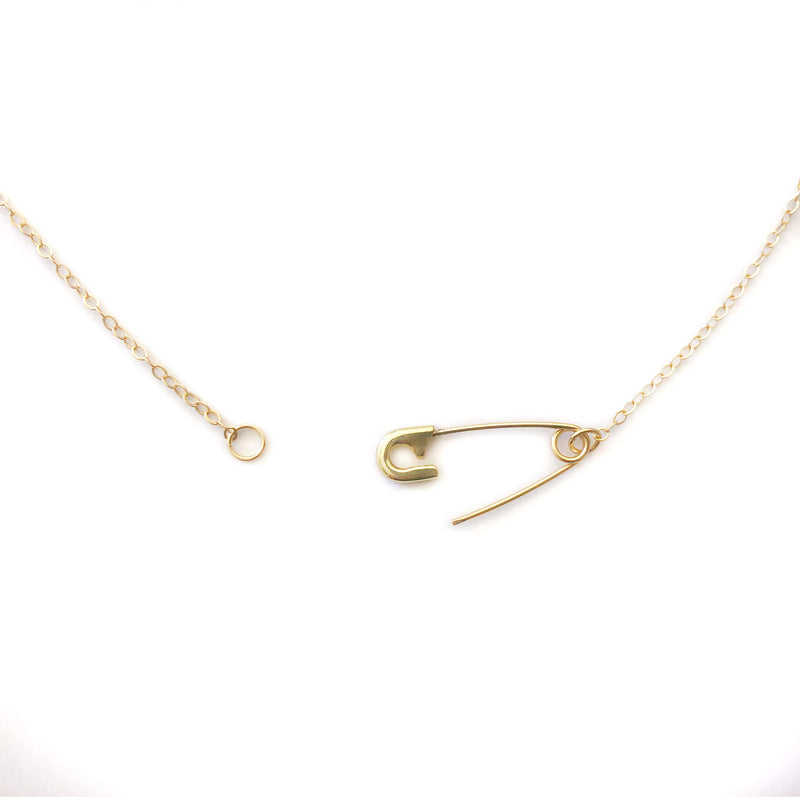 Safety Pin Necklace - 14k Yellow Gold - ourCommonplace