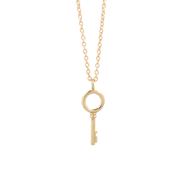 Circle Key Necklace - 14k Yellow Gold - ourCommonplace