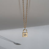 Diamond Padlock Necklace - 14k Yellow Gold - ourCommonplace