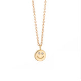 Happy Face Necklace - 14k Yellow Gold - ourCommonplace