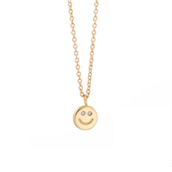 Happy Face Necklace - 14k Yellow Gold - ourCommonplace