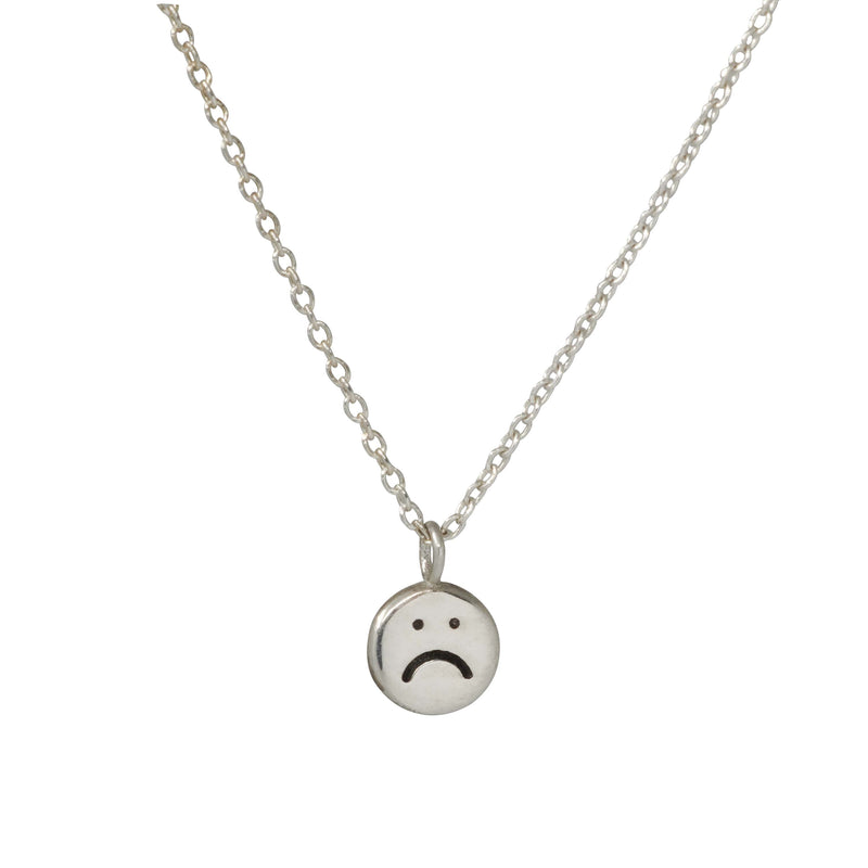 Sad Face Necklace - Sterling Silver - ourCommonplace