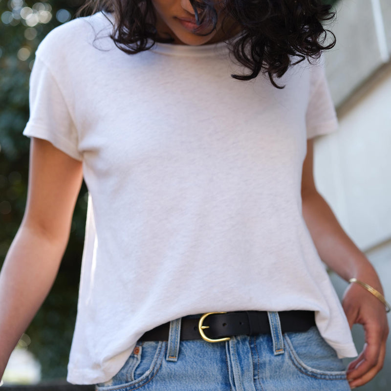 Nisolo Sustainable Women's Talia Braided Belt Almond, Size Large