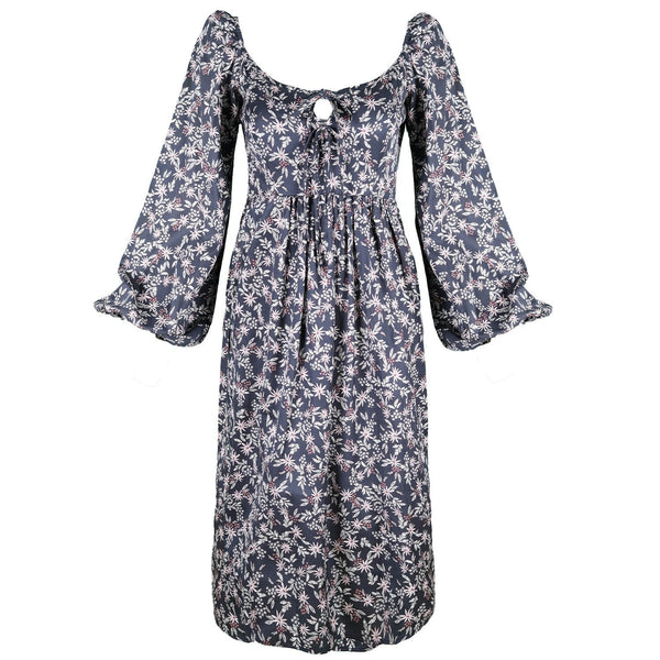 Marcela Dress / Black Cotton Floral - ourCommonplace