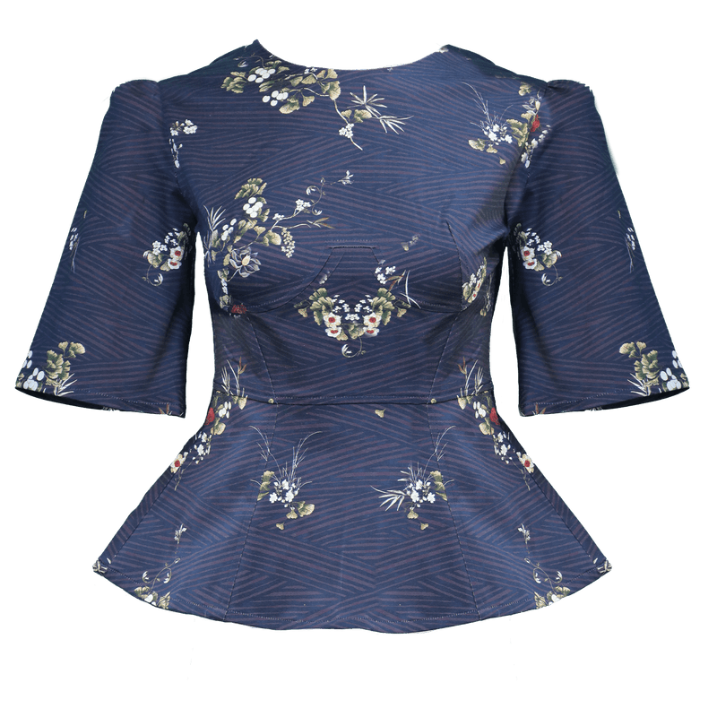 Lisa Top / Plum Floral Cotton - ourCommonplace