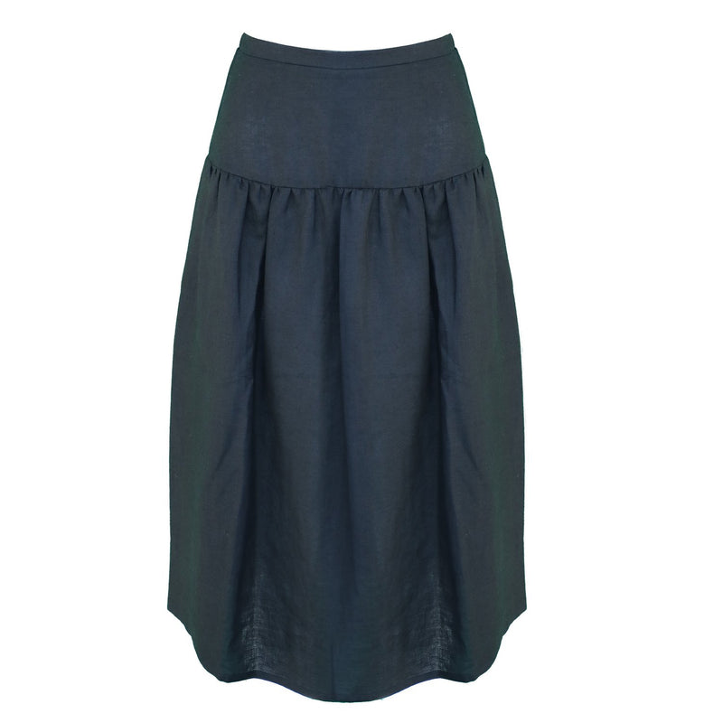 Beth Skirt / Black Linen - ourCommonplace