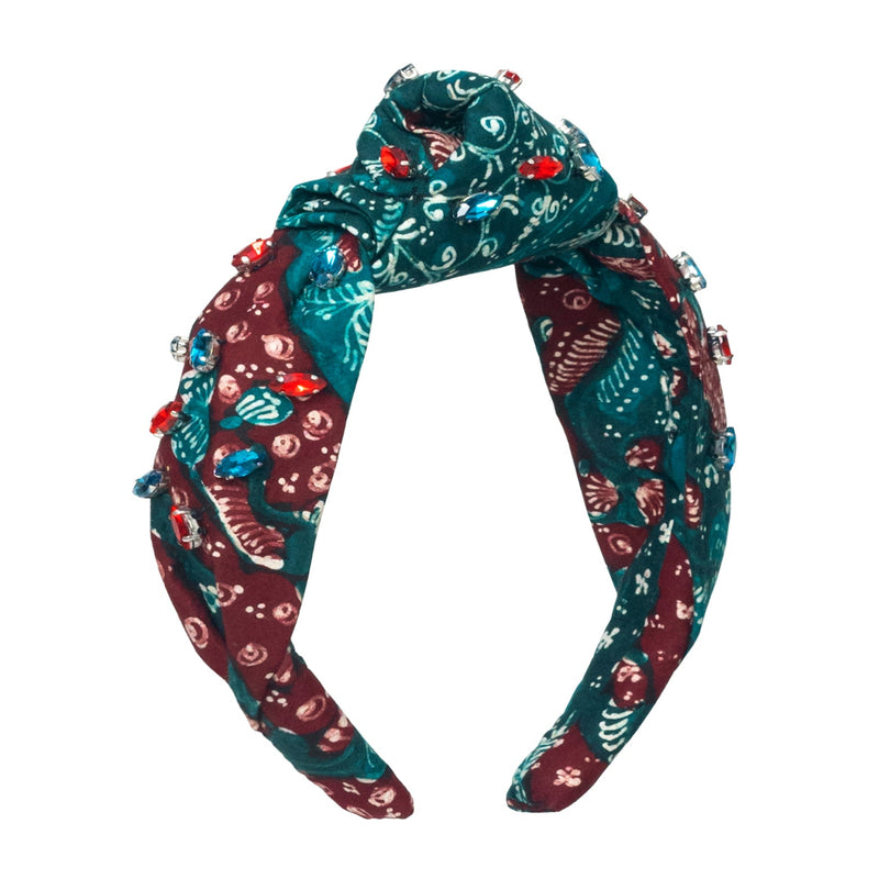 MERAK Peacock Batik Crystals Headband - ourCommonplace