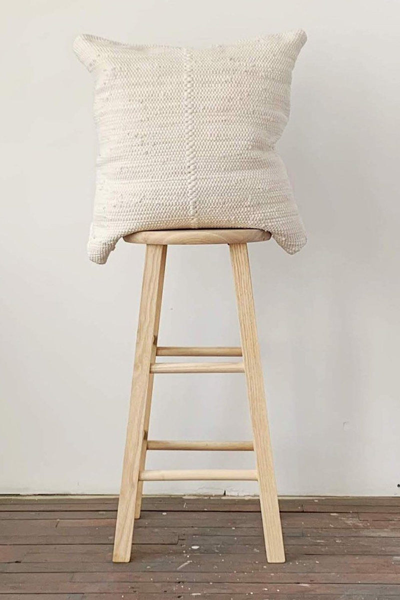 Chindi Handwoven Cotton Pillow - Heavy Cream - ourCommonplace
