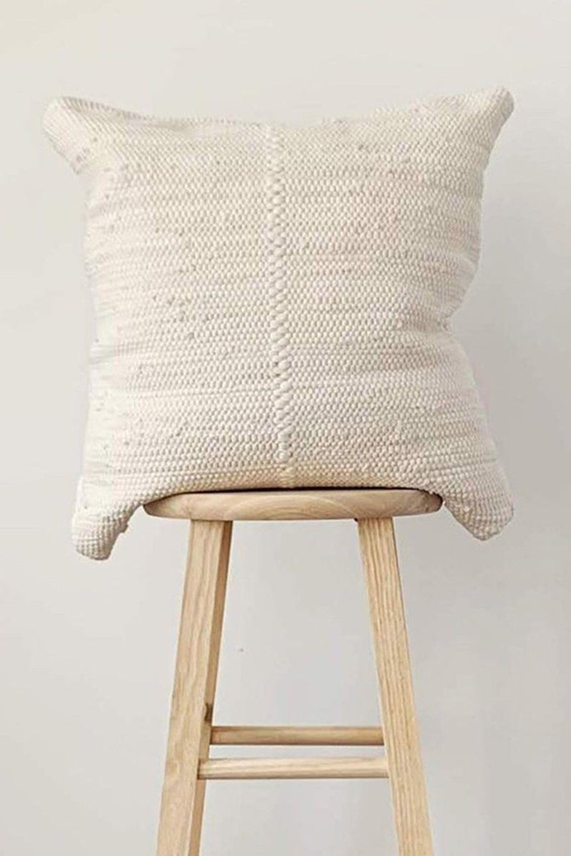 Chindi Handwoven Cotton Pillow - Heavy Cream - ourCommonplace