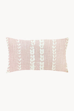 Vines Linen & Cotton Lumbar Pillow - Blush - ourCommonplace