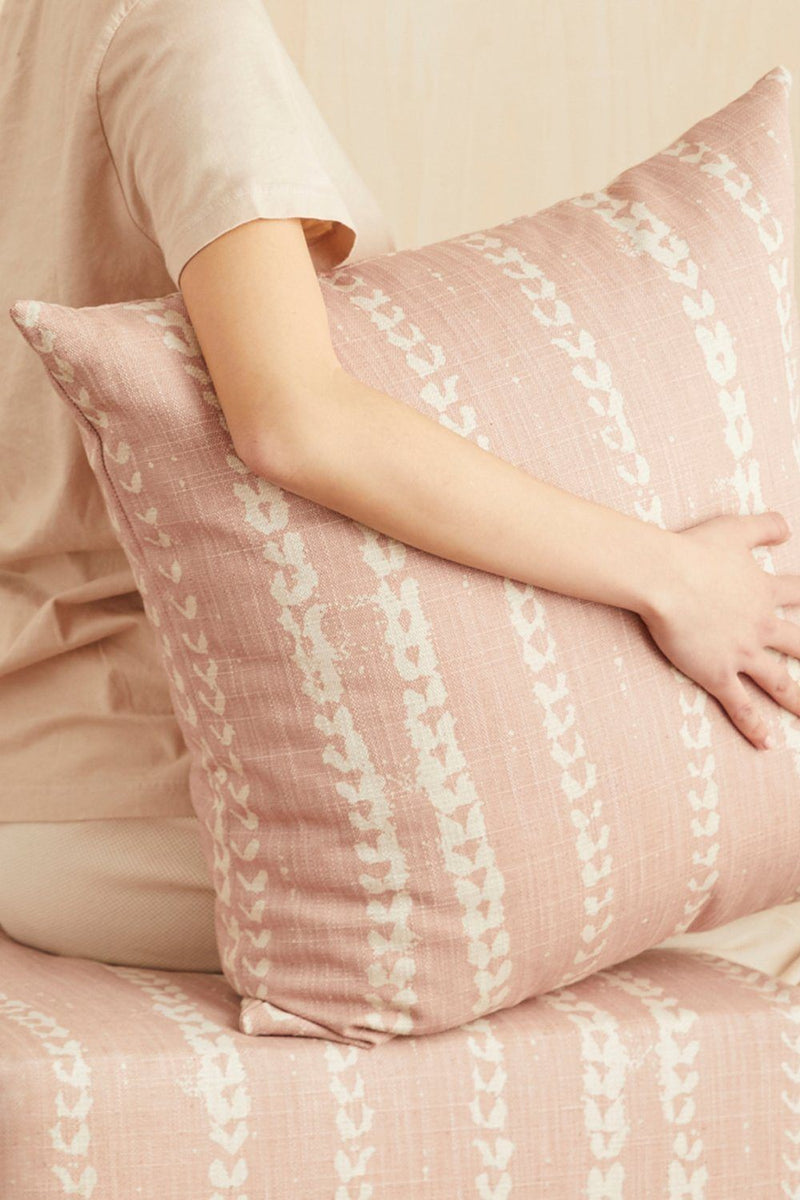 Vines Linen & Cotton Pillow in Blush - ourCommonplace