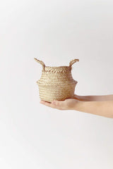 Small Handwoven Seagrass Tabletop Belly Basket - ourCommonplace