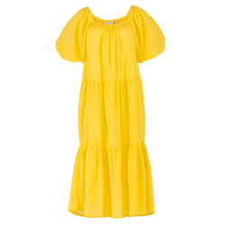 ROSEMARY Dotted Cotton Dress, in Sunflower Yellow - ourCommonplace