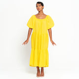 ROSEMARY Dotted Cotton Dress, in Sunflower Yellow - ourCommonplace