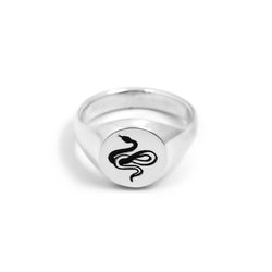 Snake Signet Ring in Sterling Silver - ourCommonplace