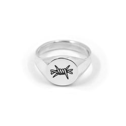 Barbed Wire Signet Ring in Sterling Silver - ourCommonplace