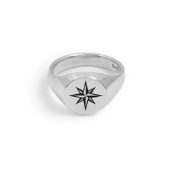 Compass Signet Ring in Sterling Silver - ourCommonplace