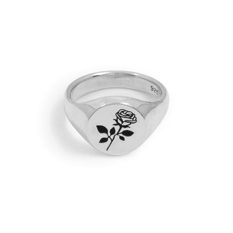 Rose Signet Ring in Sterling Silver - ourCommonplace