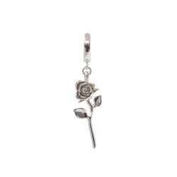 Rose Hoop Earring - Sterling Silver - ourCommonplace