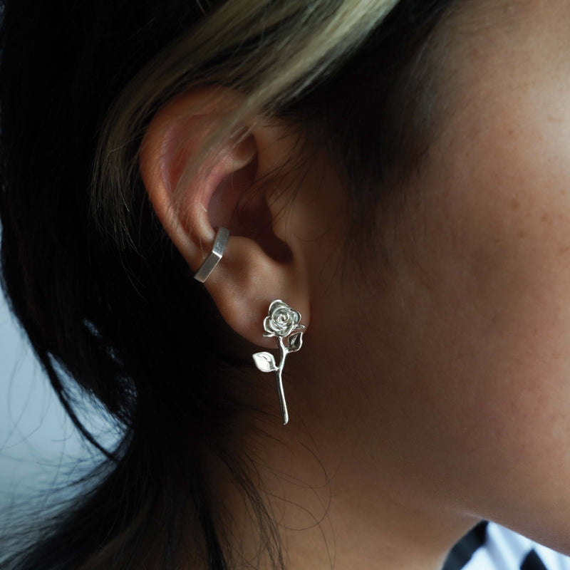 Rose Stud Earring - Sterling Silver - ourCommonplace