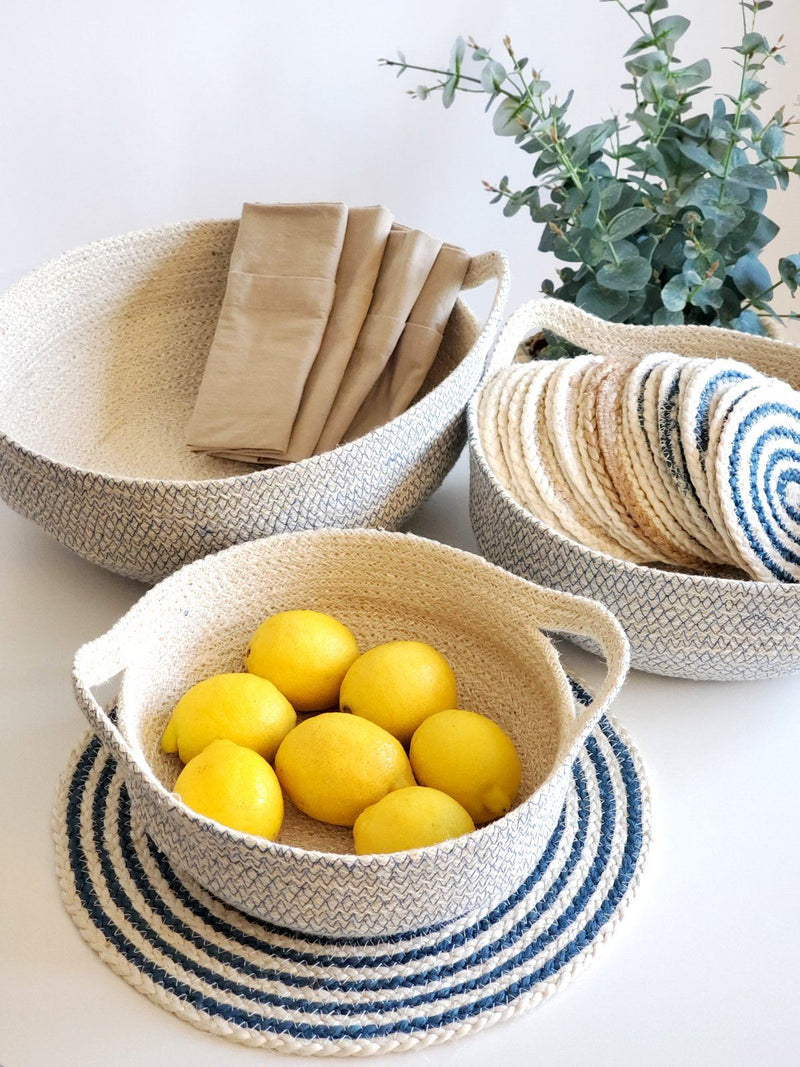Amari Fruit Bowl - Blue (Set Of 3) - ourCommonplace