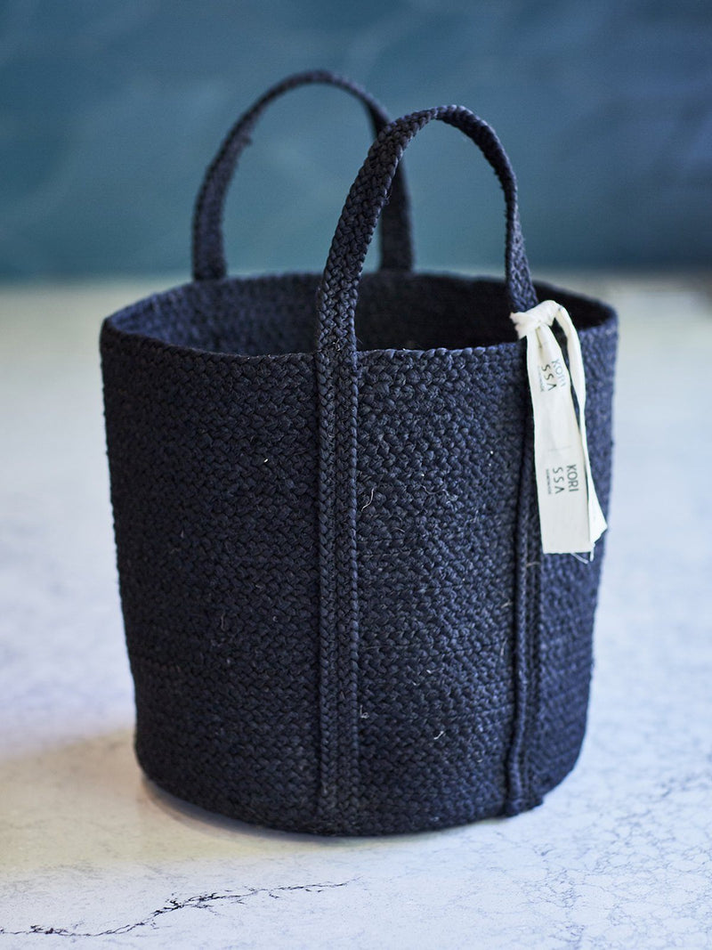 Kata Basket With Handle - Black (Set Of 2) - ourCommonplace