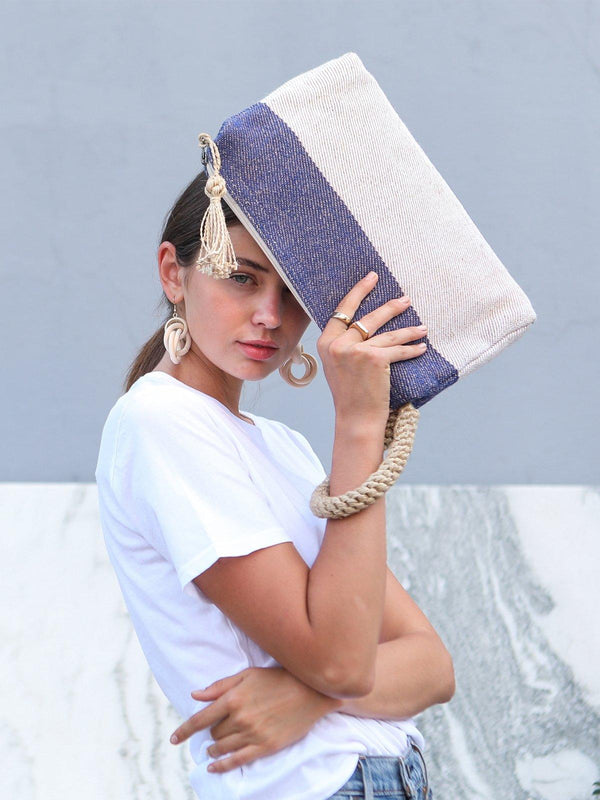 Block A Clutch - Blue - ourCommonplace