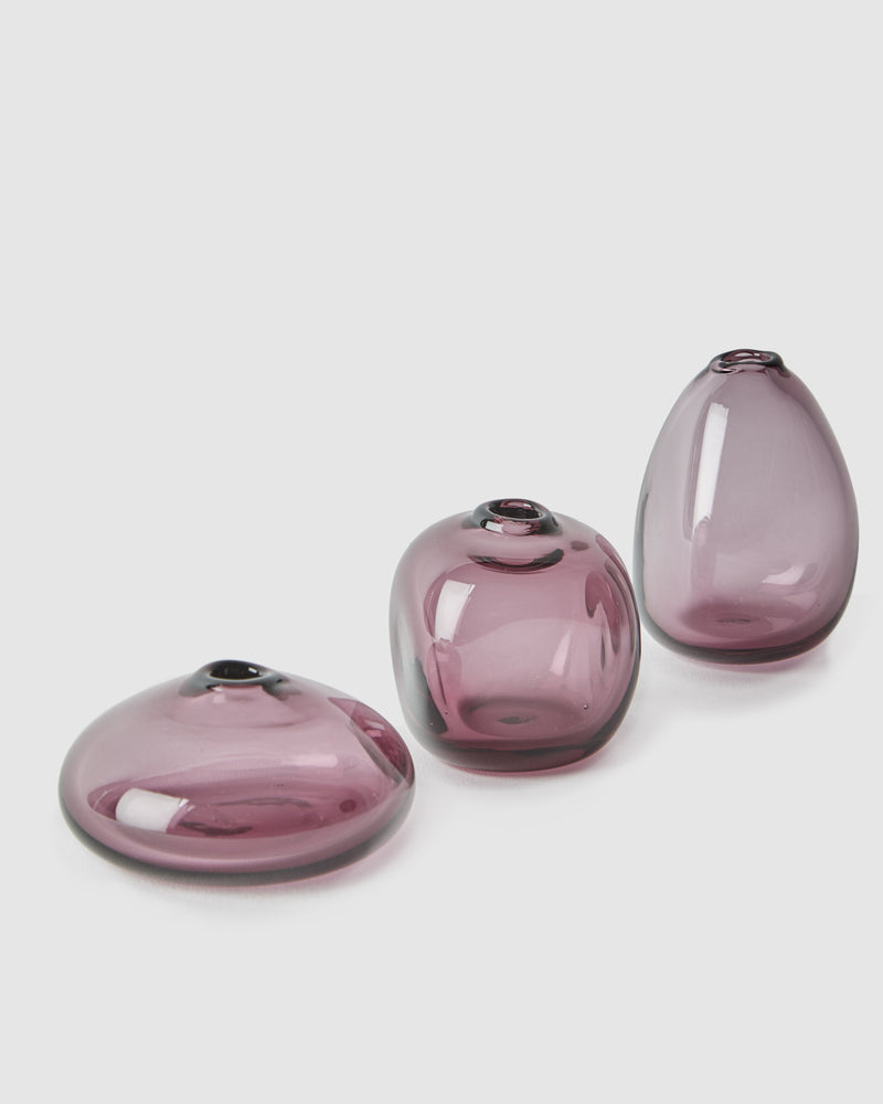 Trio of Kelly Bud Vases - Plum - ourCommonplace