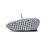 SIMONE Gingham Beret Hat, in Black - ourCommonplace
