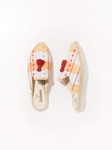 Java Artisanal Espadrille Mules - Gingham Cotton - ourCommonplace