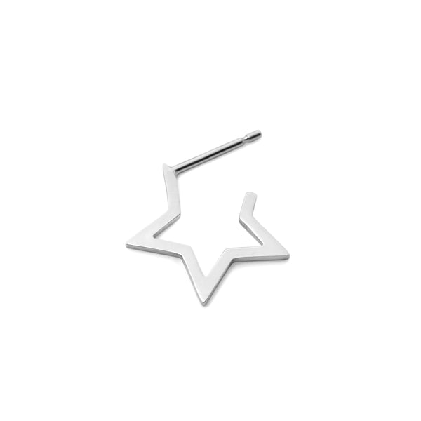 Stella Earring - Star Open Hoop Earring Sterling Silver - ourCommonplace