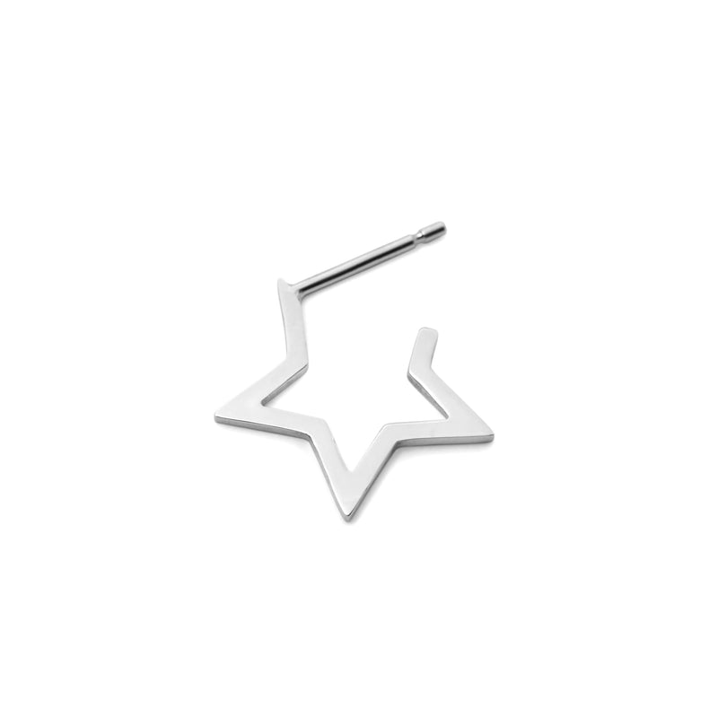 Stella Earring - Star Open Hoop Earring Sterling Silver - ourCommonplace