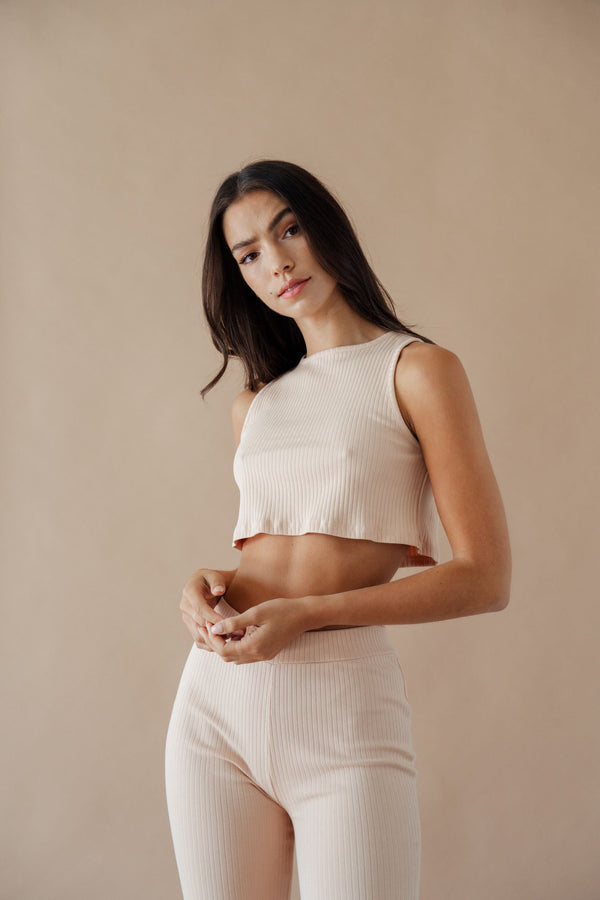 Cropped Tank Almond - ourCommonplace