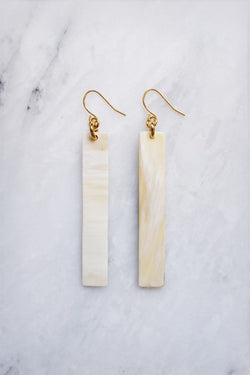 Tinh 16K Gold-Plated Brass Buffalo Horn Minimalist Bar Earrings - ourCommonplace
