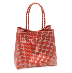 Toko Bazaar Woven Tote Bag - In Red & White - ourCommonplace