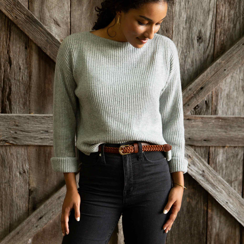 Talia Braided Belt Brandy - ourCommonplace