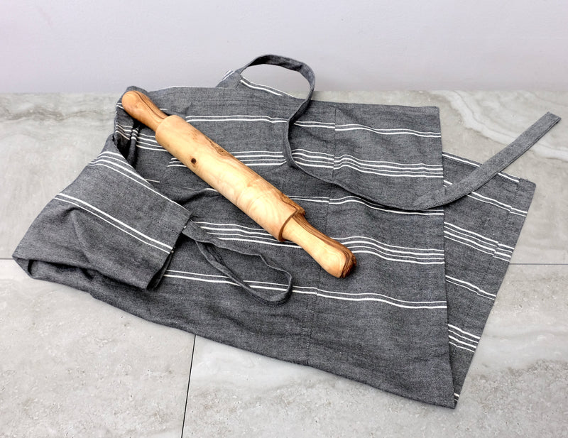 Full Apron and Olive Wood Rolling Pin Gift - ourCommonplace