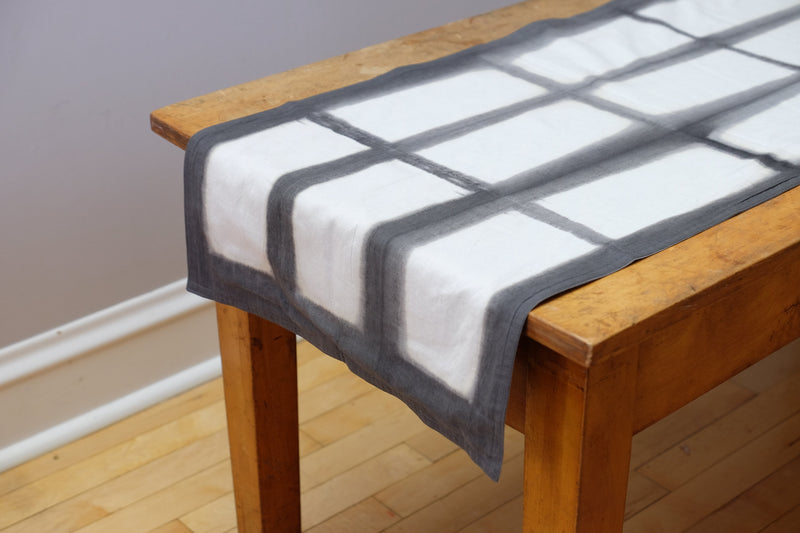 Chechi Rectangle Pattern Shibori  Reversible Table Runner - ourCommonplace