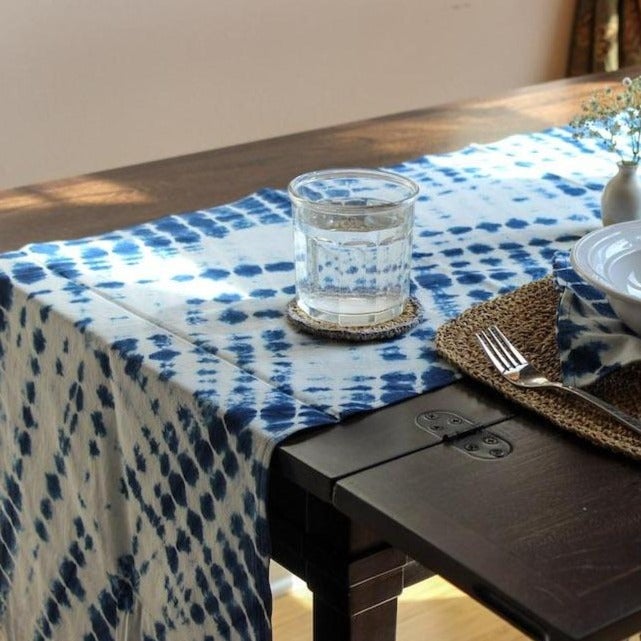 Geetha Shibori Tie-Dye Table Runner - ourCommonplace