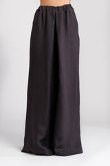 Palazzo trousers in black hemp - ourCommonplace