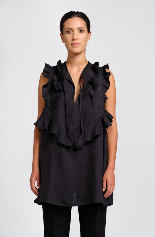 Black hemp blouse - ourCommonplace