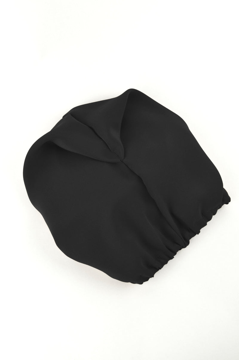 Washed Silk Hair Turban In Black - ourCommonplace