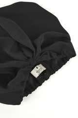 Washed Silk Hair Turban In Black - ourCommonplace