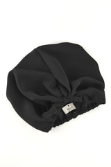 Washed Silk Hair Turban In Black - ourCommonplace