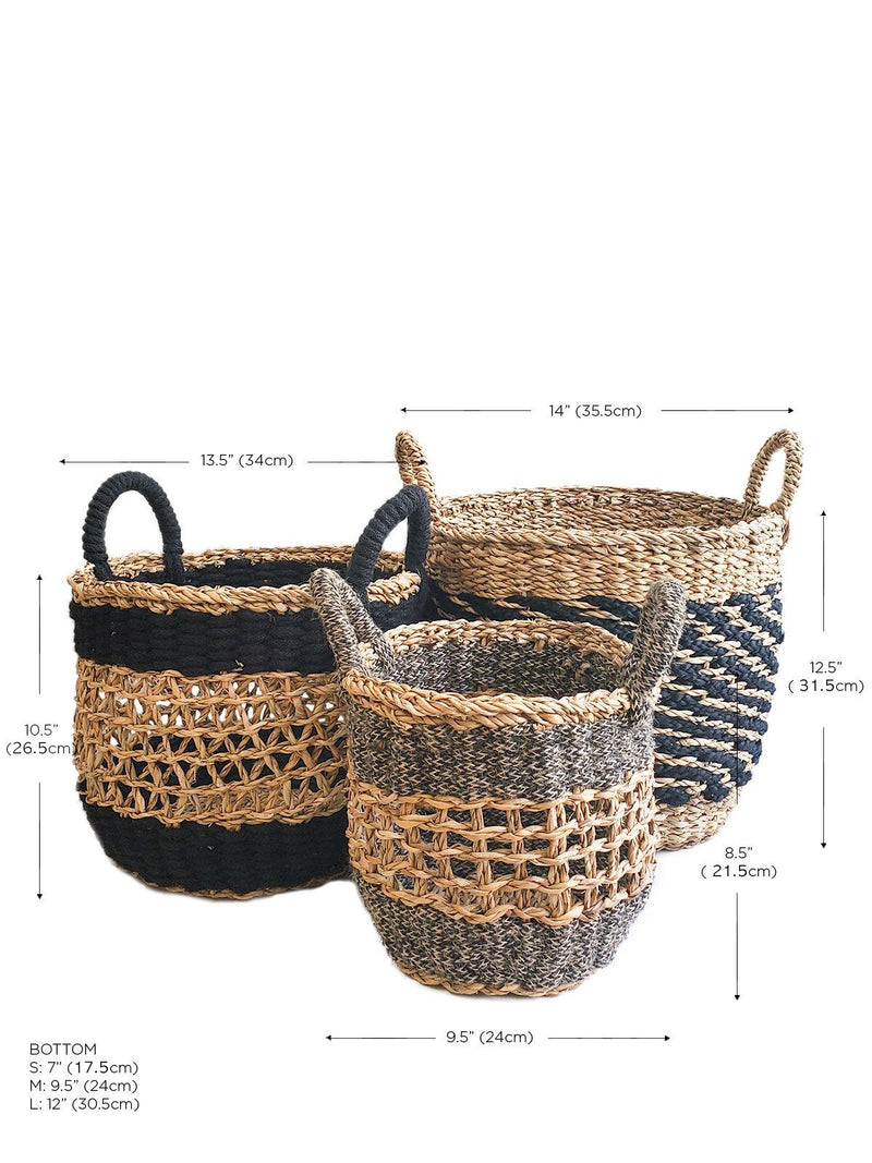 Ula Mesh Basket - Black (Set Of 3) - ourCommonplace